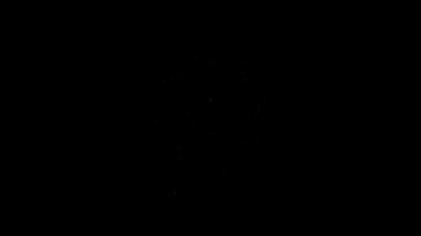 Beyaz çizgili dönme dolap simgesi siyah arkaplanda izole edilmiş. Eğlence parkı. Çocuklar için eğlence parkı, eğlence parkı. 4K Video hareketli grafik canlandırması