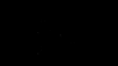 Siyah arkaplanda kitap simgesi olan beyaz çizgi rafı. Raflar işaretli. 4K Video hareketli grafik canlandırması