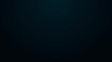 Parlayan neon hattı kanepe simgesi siyah arkaplanda izole edildi. 4K Video hareketli grafik canlandırması