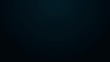 Parlayan neon çizgisi Gardırop simgesi siyah arkaplanda izole edildi. 4K Video hareketli grafik canlandırması