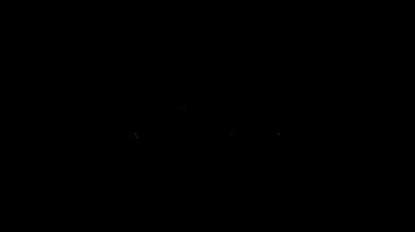 Beyaz çizgi mobilya komodininin simgesi siyah arkaplanda izole edildi. 4K Video hareketli grafik canlandırması