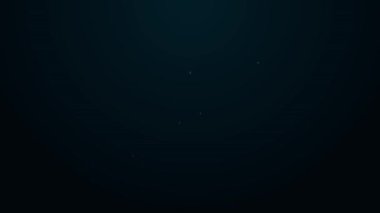 Parlayan neon hattı Mobilya komodininin simgesi siyah arkaplanda izole edildi. 4K Video hareketli grafik canlandırması