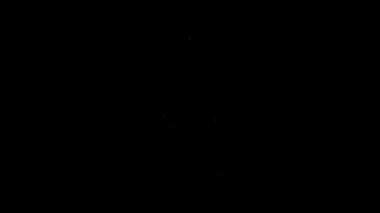 Beyaz çizgi sandalye simgesi siyah arkaplanda izole edildi. 4K Video hareketli grafik canlandırması