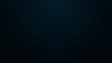 Parlayan neon hattı simgesi siyah arkaplanda izole edildi. 4K Video hareketli grafik canlandırması