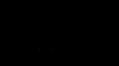 Beyaz çizgi kıyafet ikonu siyah arkaplanda izole edildi. 4K Video hareketli grafik canlandırması