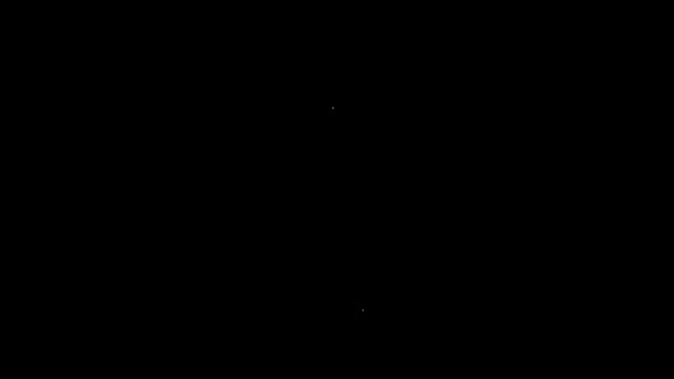 Biała linia Ludzka głowa z ikoną serca odizolowana na czarnym tle. Koncepcja miłości z ludzką głową. 4K Animacja graficzna ruchu wideo — Wideo stockowe
