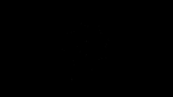 Bílá čára Ikona ruského kola izolovaná na černém pozadí. Zábavní park. Dětské zábavní hřiště, rekreační park. Grafická animace pohybu videa 4K — Stock video