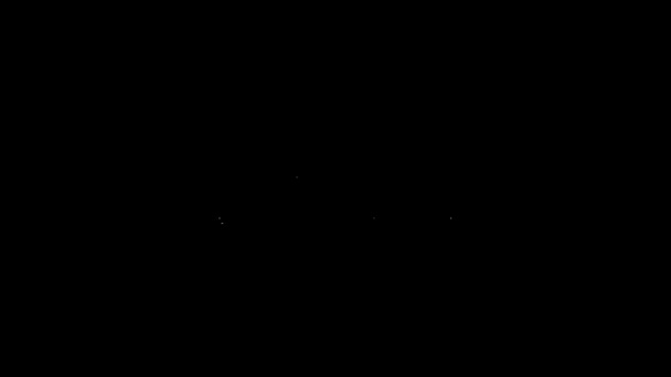 Fehér vonal Bútorok éjjeliszekrény ikon elszigetelt fekete háttér. 4K Videó mozgás grafikus animáció — Stock videók