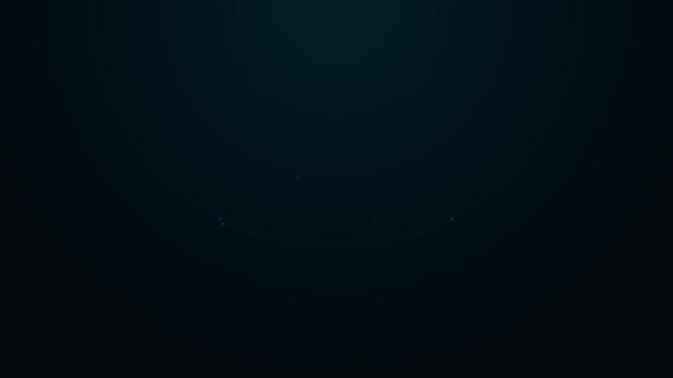 Lampeggiante linea neon Mobili icona comodino isolato su sfondo nero. Animazione grafica 4K Video motion — Video Stock