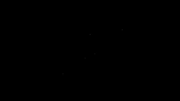 Linha branca Ícone de mesa de cabeceira de móveis isolado no fundo preto. Animação gráfica em movimento de vídeo 4K — Vídeo de Stock