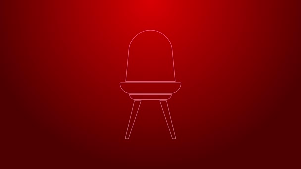Zielona linia Ikona krzesła izolowana na czerwonym tle. 4K Animacja graficzna ruchu wideo — Wideo stockowe