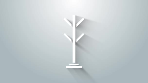 Icône de support de manteau blanc isolé sur fond gris. Animation graphique de mouvement vidéo 4K — Video