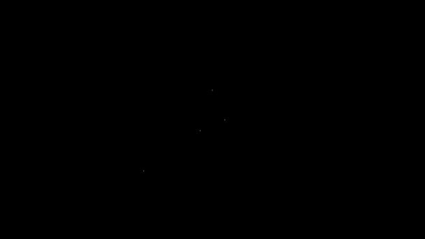 Linea bianca Icona cassettiera isolata su sfondo nero. Animazione grafica 4K Video motion — Video Stock
