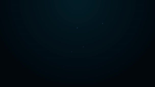 Świecąca neonowa linia Ikona stolika nocnego Meble izolowane na czarnym tle. 4K Animacja graficzna ruchu wideo — Wideo stockowe