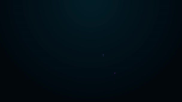 Gloeiende neon lijn Fauteuil pictogram geïsoleerd op zwarte achtergrond. 4K Video motion grafische animatie — Stockvideo