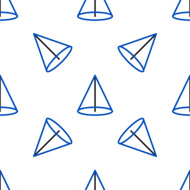 Çizgi Geometrik şekil Cone simgesi beyaz arkaplanda izole edilmiş kusursuz desen. Soyut şekil. Geometrik süs. Renkli taslak konsepti. Vektör.