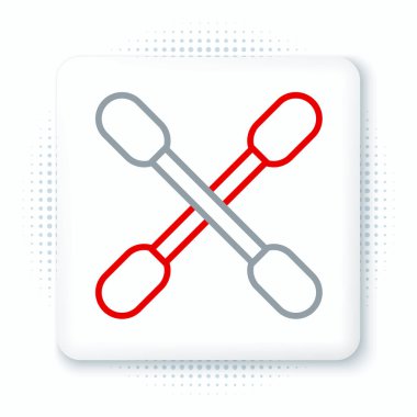 Beyaz arka planda izole edilmiş kulak simgesi için pamuk çubuğu. Renkli taslak konsepti. Vektör.