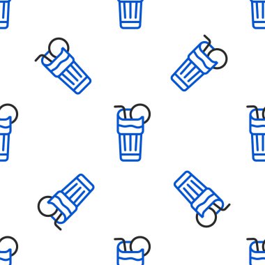 Line Fresh smoothie simgesi beyaz arkaplanda izole edilmiş pürüzsüz desen. Renkli taslak konsepti. Vektör.