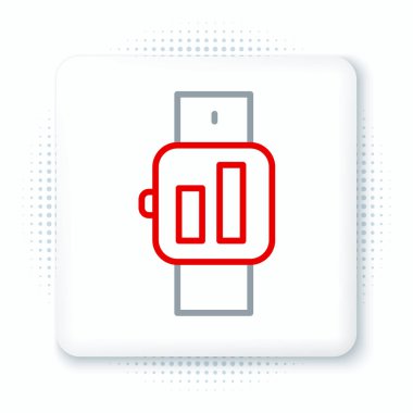 Çizgi Akıllı simgesi beyaz arkaplanda izole edildi. Renkli taslak konsepti. Vektör.