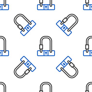 Hat bisikleti kilidi U şeklindeki endüstriyel ikon beyaz arka planda izole edilmiş kusursuz desen. Renkli taslak konsepti. Vektör.