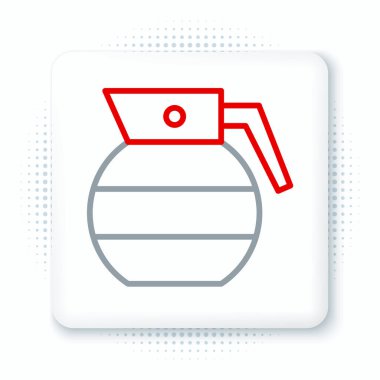 Çizgi El bombası ikonu beyaz arkaplanda izole edildi. Bomba patlaması. Renkli taslak konsepti. Vektör.