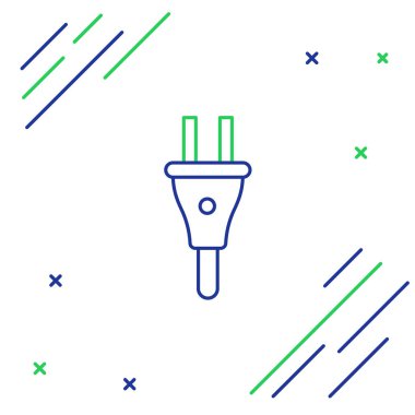 Elektrik hattı simgesi beyaz arkaplanda izole edildi. Bağlantı kavramı ve elektriğin kesilmesi. Renkli taslak konsepti. Vektör.