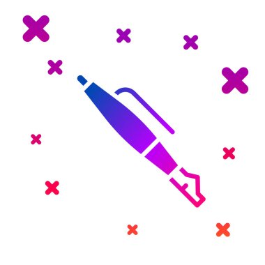 Renkli Çeşme kalem ucu simgesi beyaz arkaplanda izole edildi. Kalem aleti işareti. Kademeli rastgele dinamik şekiller. Vektör.