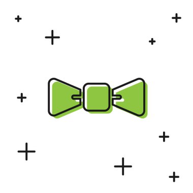 Beyaz arkaplanda siyah papyon simgesi izole edildi. Vektör.