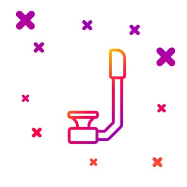 Beyaz arkaplanda renk çizgisi Snorkel simgesi izole edildi. Su altı ekipmanları. Kademeli rastgele dinamik şekiller. Vektör.