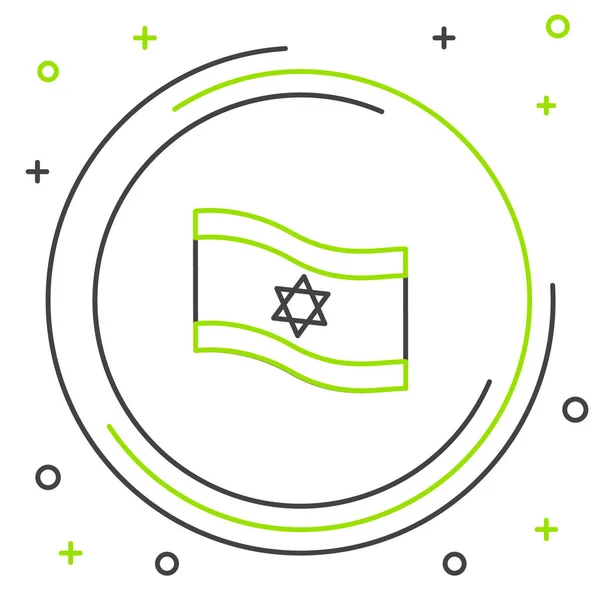 Linjeflagget Til Israels Ikon Isolert Hvit Bakgrunn Nasjonalt Patriotisk Symbol – stockvektor