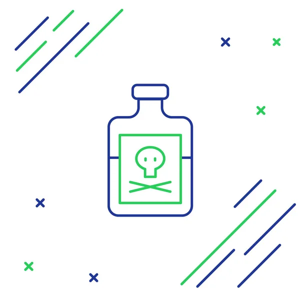 Line Poison Fles Pictogram Geïsoleerd Witte Achtergrond Een Fles Gif — Stockvector