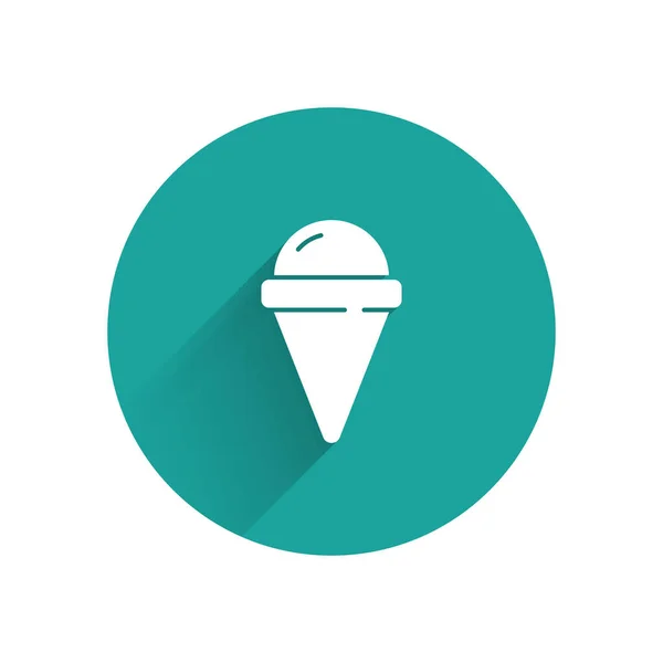 Crème Glacée Blanche Dans Une Icône Cône Gaufre Isolée Avec — Image vectorielle