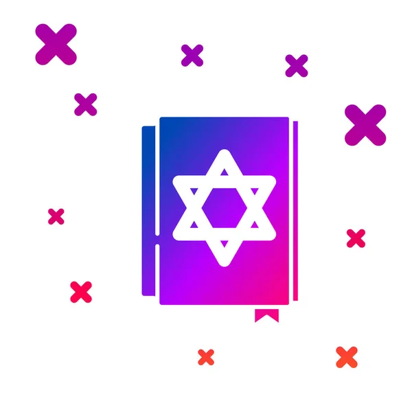 Ікона Книги Color Jewish Torah Ізольована Білому Тлі Ятидесятник Мойсея — стоковий вектор