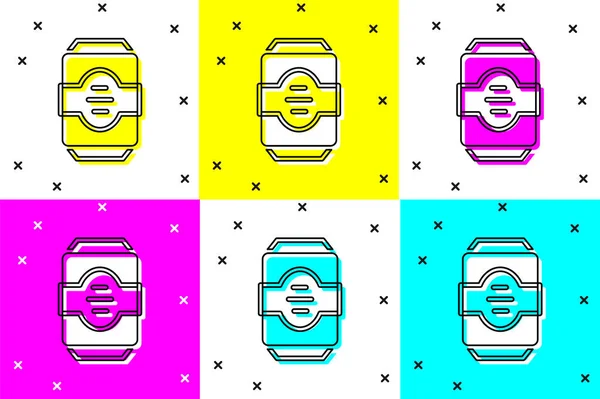 Set Icono Bebida Energética Aislado Sobre Fondo Color Vector — Archivo Imágenes Vectoriales
