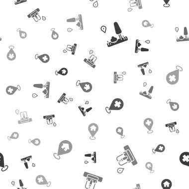 Şehir haritasını, çeşmeli konumu, tıbbi konumu ve evi sorunsuz bir şekilde ayarlayın. Vektör.