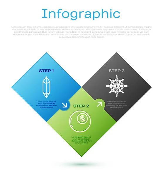 Linia Magic Stone Pajęczyna Magiczna Kula Przewidywań Szablon Infograficzny Biznesu — Wektor stockowy