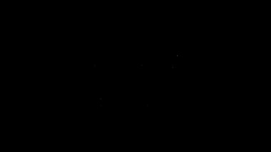 Beyaz çizgi su filtresi simgesi siyah arkaplanda izole edildi. Su filtreleme sistemi. Ters osmoz sistemi. 4K Video hareketli grafik canlandırması