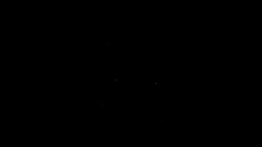 Beyaz çizgi su bırakma simgesi siyah arkaplanda izole edildi. 4K Video hareketli grafik canlandırması