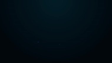 Parlayan neon hattı kredi kartı simgesi siyah arkaplanda izole edildi. Çevrimiçi ödeme. Nakit çekilmesi. Finansal operasyonlar. Alışveriş tabelası. 4K Video hareketli grafik canlandırması