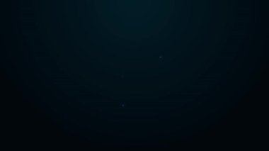 Siyah arkaplanda izole edilmiş konuşma baloncuğu simgesindeki parlayan neon çizgi kontrol işareti. Güvenlik, güvenlik, koruma, gizlilik kavramı. Kene izi onaylandı. 4K Video hareketli grafik canlandırması