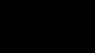 Siyah zemin üzerinde kalkan simgesi olan beyaz çizgi tarayıcısı. Güvenlik, güvenlik, koruma, gizlilik kavramı. 4K Video hareketli grafik canlandırması