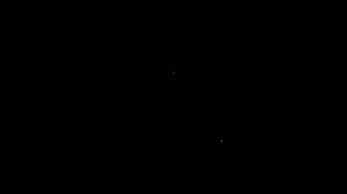 Beyaz çizgi Güvenli simgesi siyah arkaplanda izole edildi. Kapı, şifreli bir banka kasası. Güvenilir Veri Koruma. 4K Video hareketli grafik canlandırması