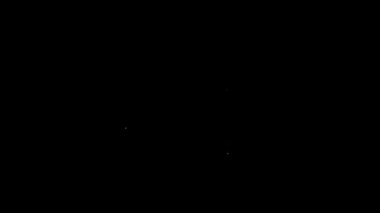 Siyah zemin üzerinde kalkan simgesi olan beyaz çizgi kredi kartı. Çevrimiçi ödeme. Nakit çekilmesi. Finansal operasyonlar. Alışveriş tabelası. 4K Video hareketli grafik canlandırması