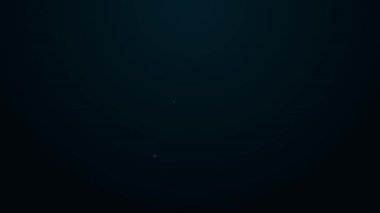 Siyah arkaplanda işaret simgesi olan parlayan neon hattı kalkanı. Koruma sembolü. Güvenlik kontrolü Simge. Kene izi onaylı simge. 4K Video hareketli grafik canlandırması