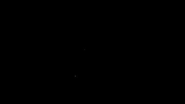 Siyah arkaplanda iz simgesi olan beyaz çizgi kalkanı. Koruma sembolü. Güvenlik kontrolü Simge. Kene izi onaylı simge. 4K Video hareketli grafik canlandırması