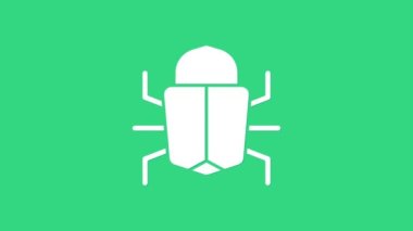 Beyaz Sistem hata konsepti simgesi yeşil arkaplanda izole edildi. Kod hatası konsepti. Sistemde hata var. Böcek araması. 4K Video hareketli grafik canlandırması