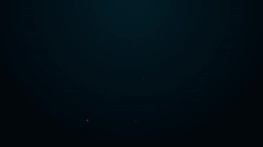 Parlayan neon hattı Belgesi ve kilit simgesi siyah arkaplanda izole edildi. Dosya biçimi ve asma kilit. Güvenlik, güvenlik, koruma kavramı. 4K Video hareketli grafik canlandırması