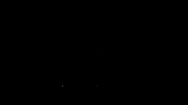 Beyaz çizgi Belgesi ve kilit simgesi siyah arkaplanda izole edildi. Dosya biçimi ve asma kilit. Güvenlik, güvenlik, koruma kavramı. 4K Video hareketli grafik canlandırması