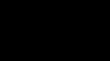 Siyah zemin üzerinde ünlem işareti simgesi olan beyaz çizgi bilgisayar monitörü. Uyarı mesajı akıllı telefon uyarısı. 4K Video hareketli grafik canlandırması