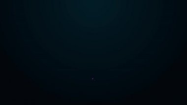 Parlayan neon hattı. Siyah arka planda, Vahşi Batı simgesine işaret ediyor. Batı tabelası, mesaj panosu, yön bulma işareti. 4K Video hareketli grafik canlandırması